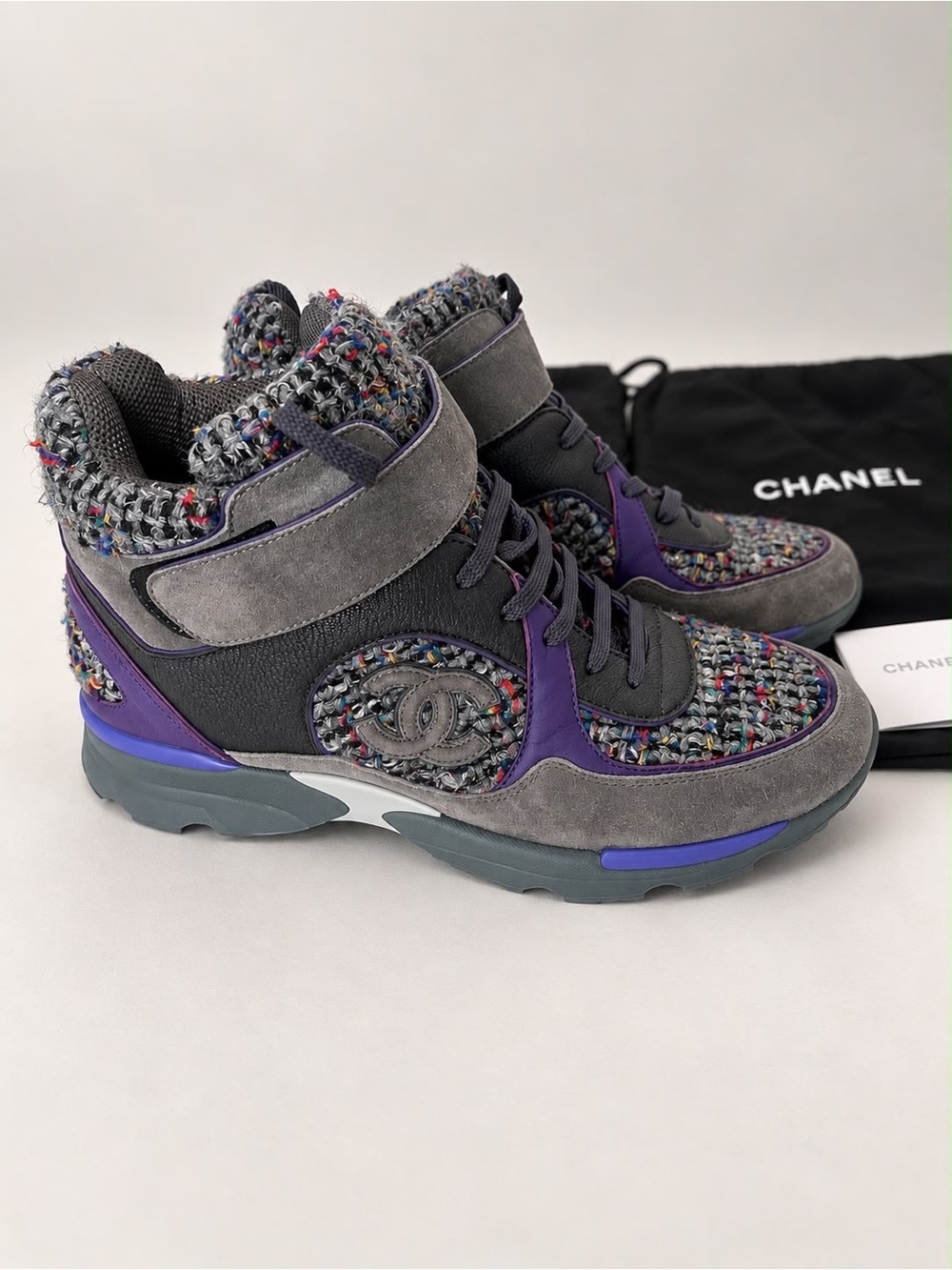 RARE Chanel Tweed High-Top Sneakers EU 40 | Womens